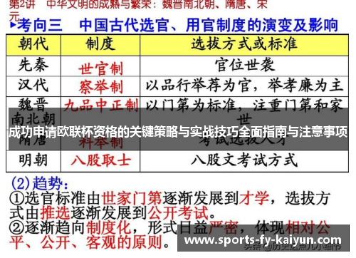成功申请欧联杯资格的关键策略与实战技巧全面指南与注意事项